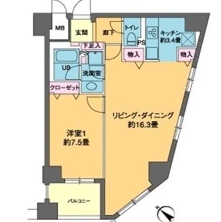 カスタリア茅場町の物件間取画像